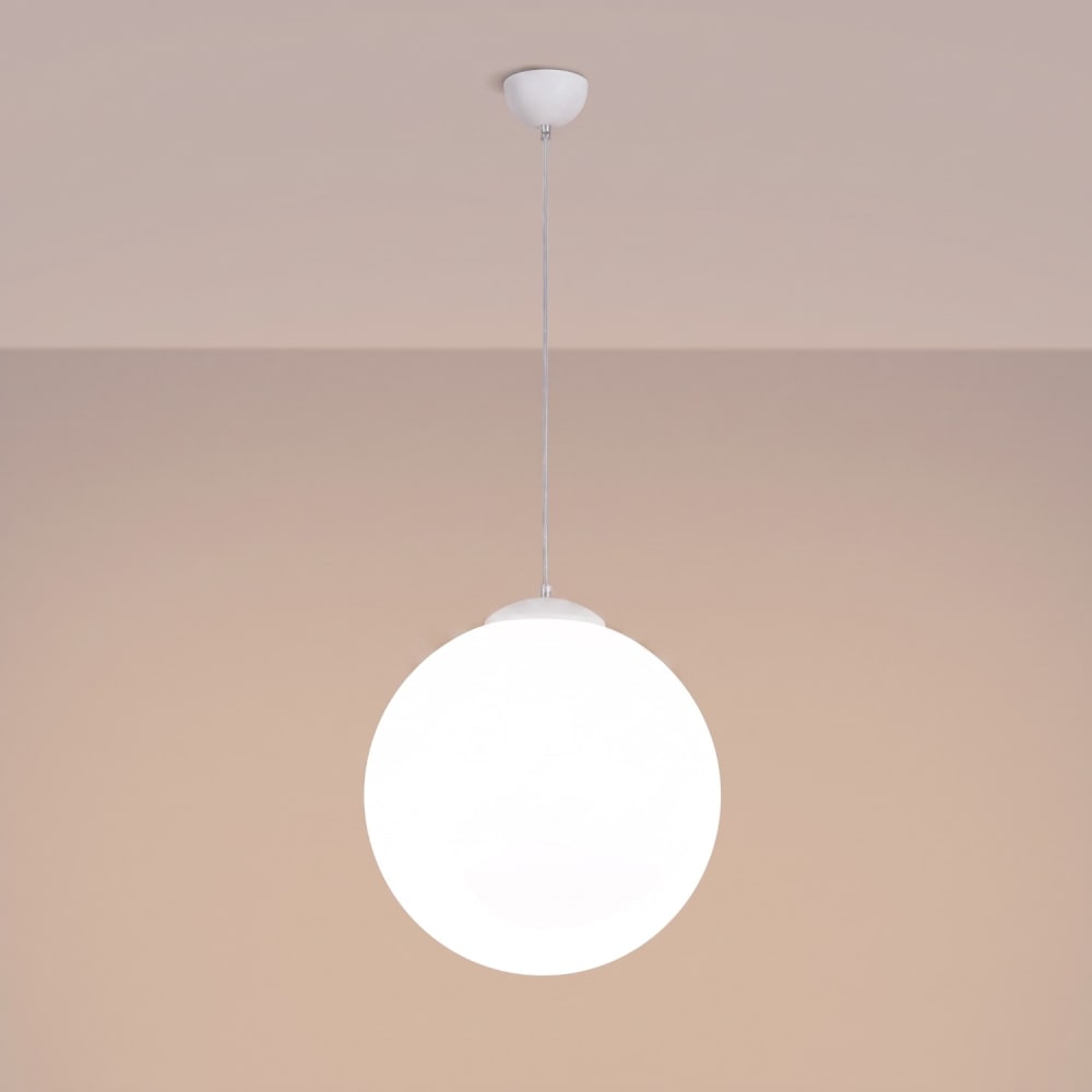 Suspension acier/verre blanc h 130 cm — vue 4