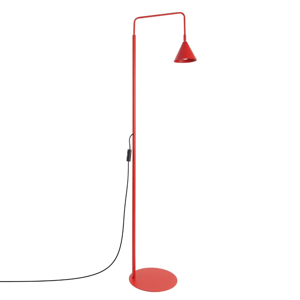 Lampadaire acier rouge h 165 cm