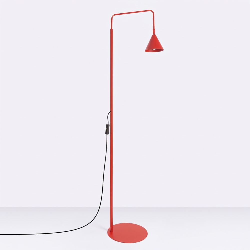 Lampadaire acier rouge h 165 cm — vue 3