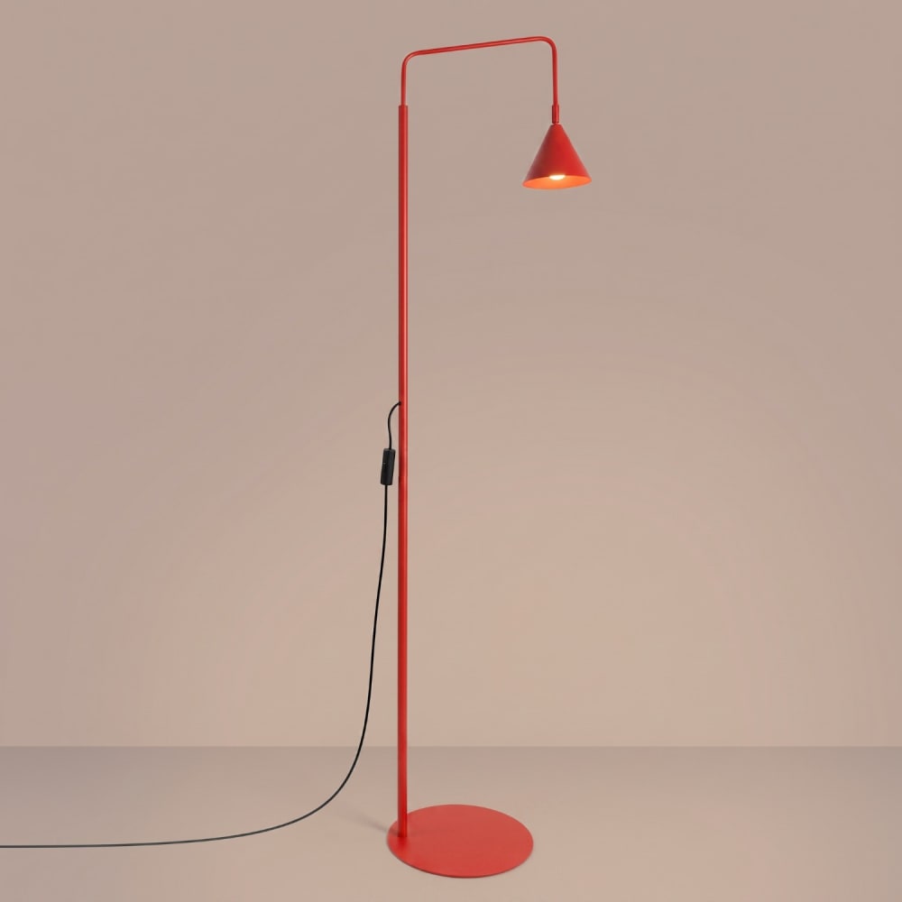 Lampadaire acier rouge h 165 cm — vue 4