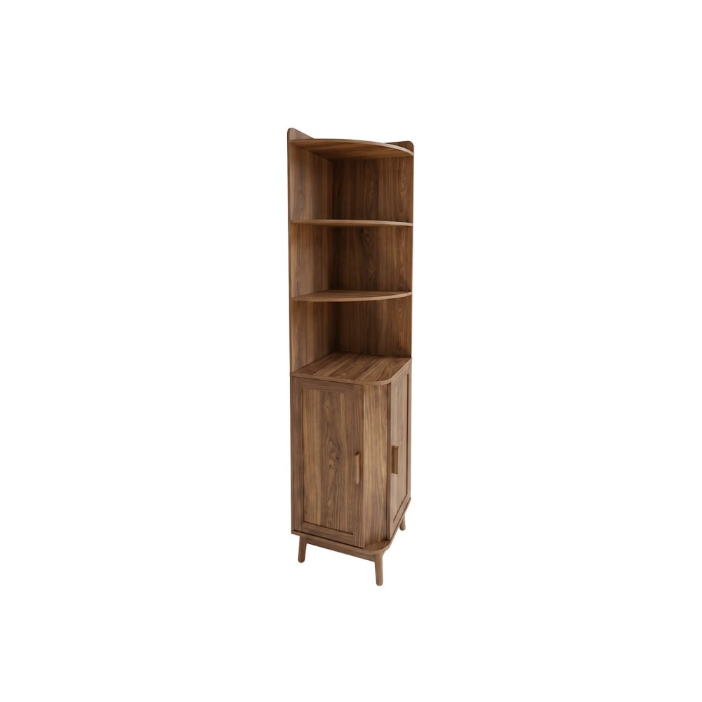 Box & beyond Eckschrank aus dunklem Holz, 40 x 40 x 172 cm style landhaus Braun Spanplatte