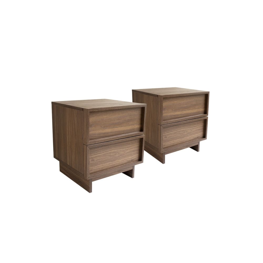 Lot 2 tables de chevet effet bois foncé 40 x 38,5 x 45 cm