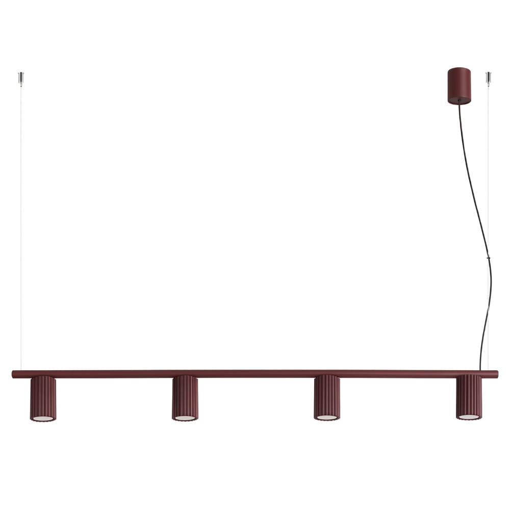 Lustre aluminium bourgogne h 212 cm