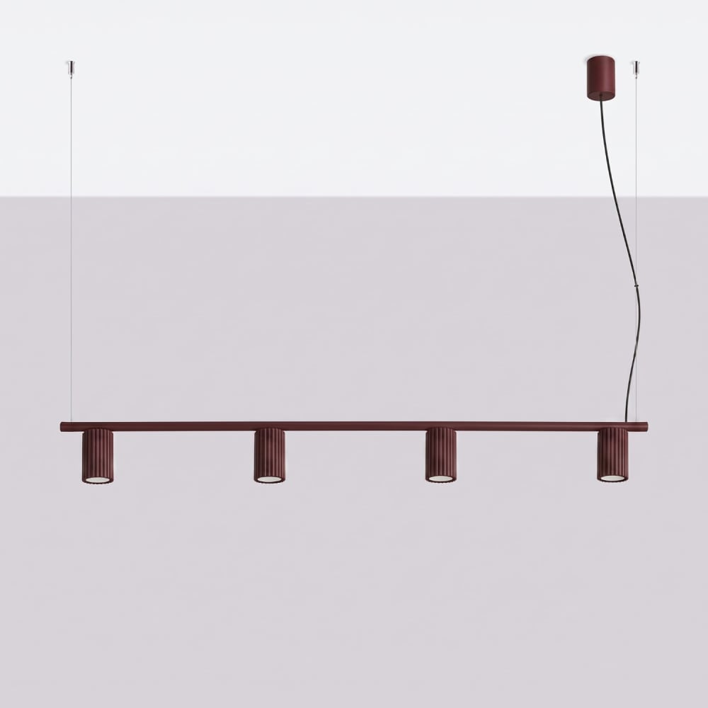 Lustre aluminium bourgogne h 212 cm — vue 3