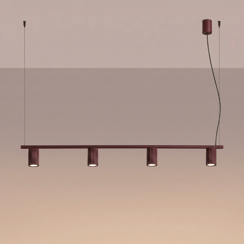 Lustre aluminium bourgogne h 212 cm — vue 4