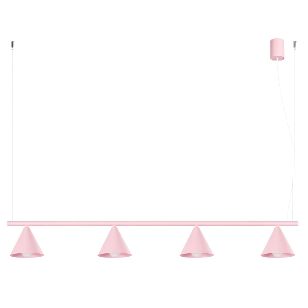 Lustre acier rose h 215 cm