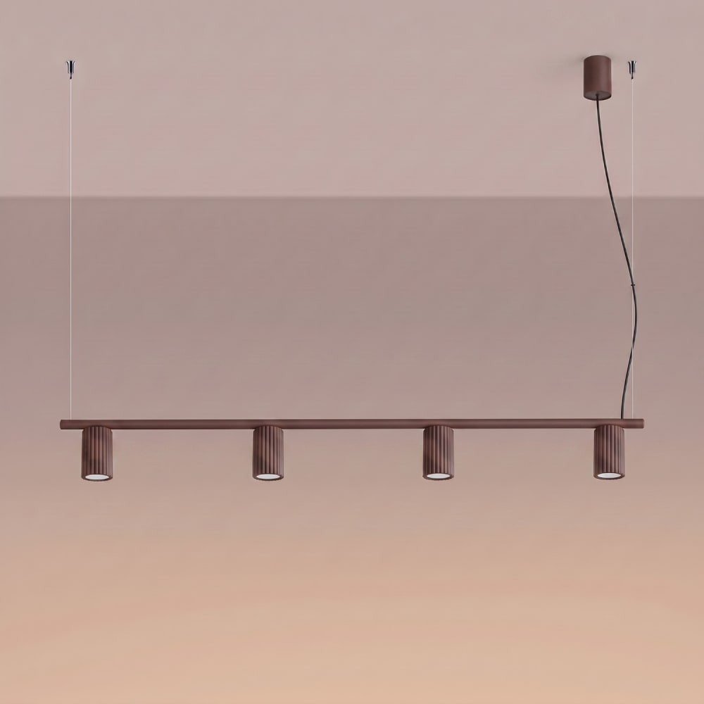 Lustre aluminium brun h 212 cm — vue 4