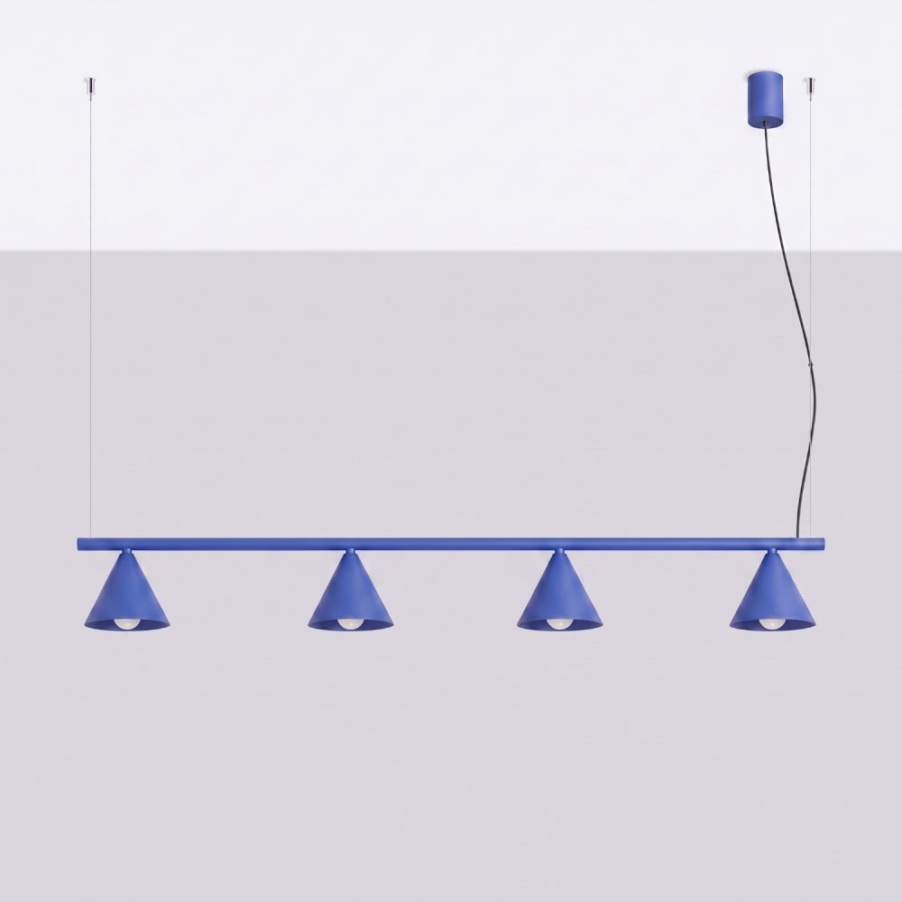 Lustre acier outremer h 215 cm — vue 3