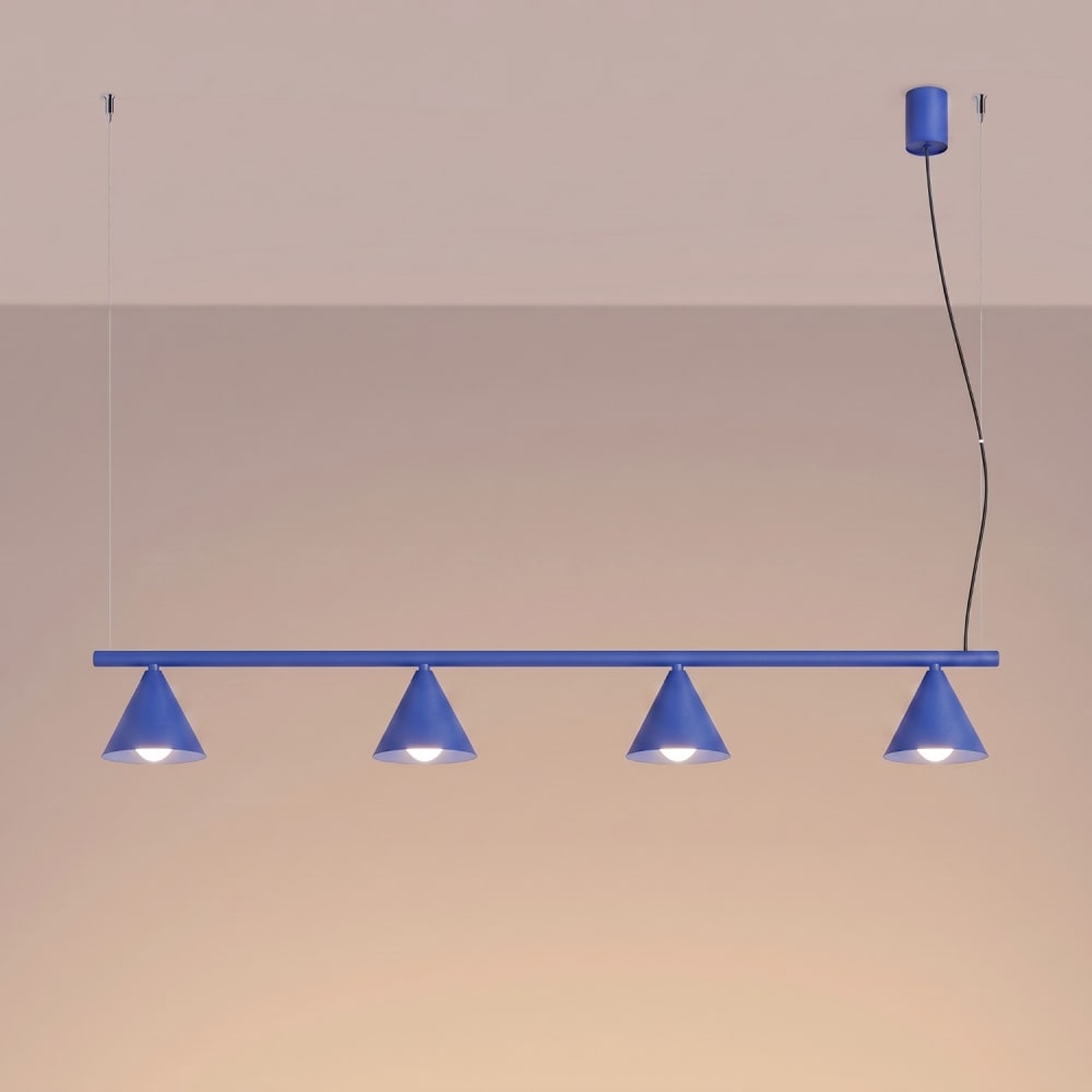 Lustre acier outremer h 215 cm — vue 4