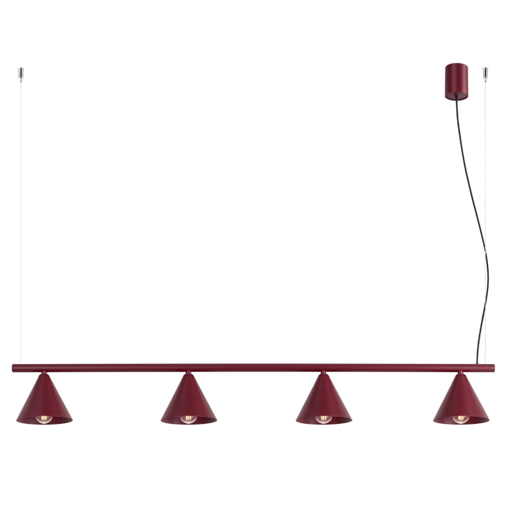 Lustre acier bourgogne h 215 cm Lustre acier bourgogne h 215 cm