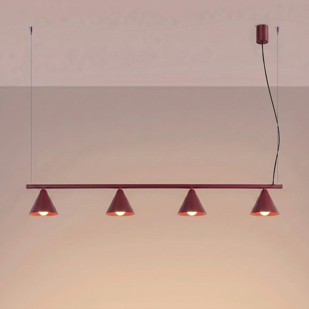 Lustre acier bourgogne h 215 cm — vue 4