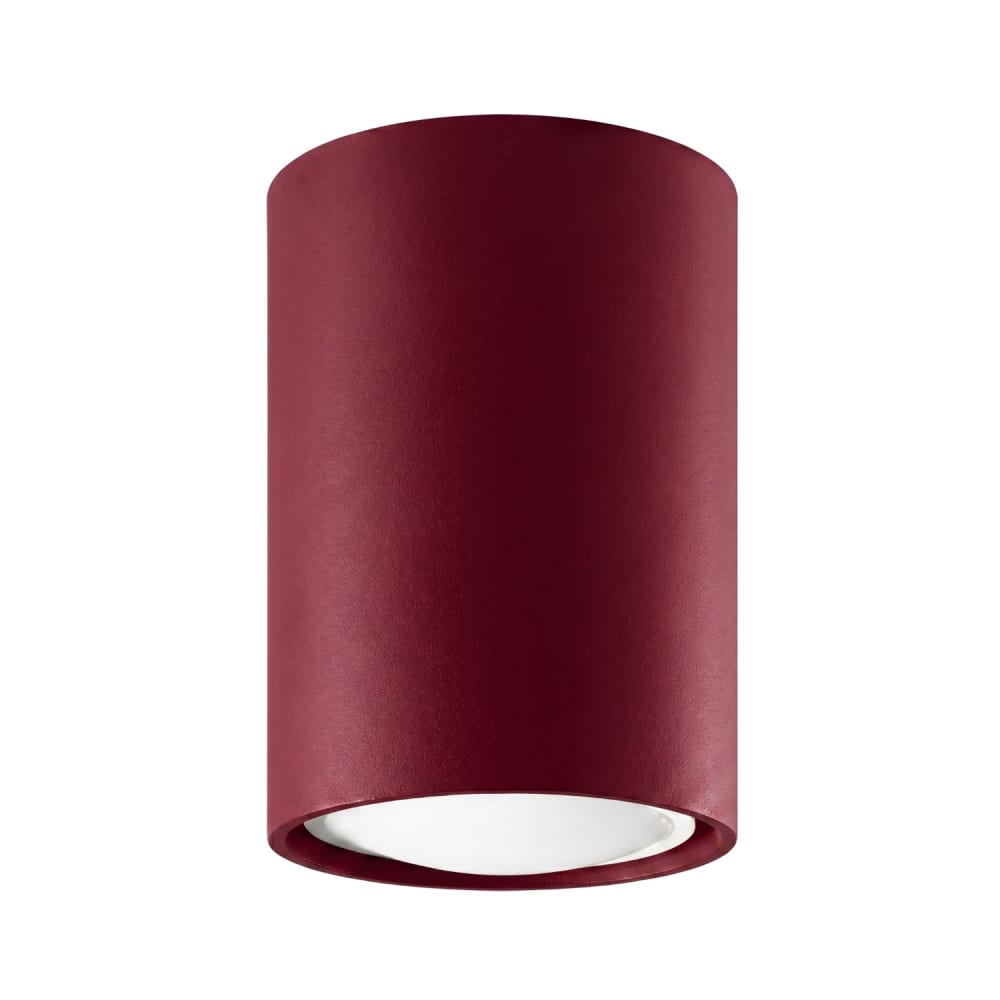 Plafonnier acier bourgogne h 10 cm