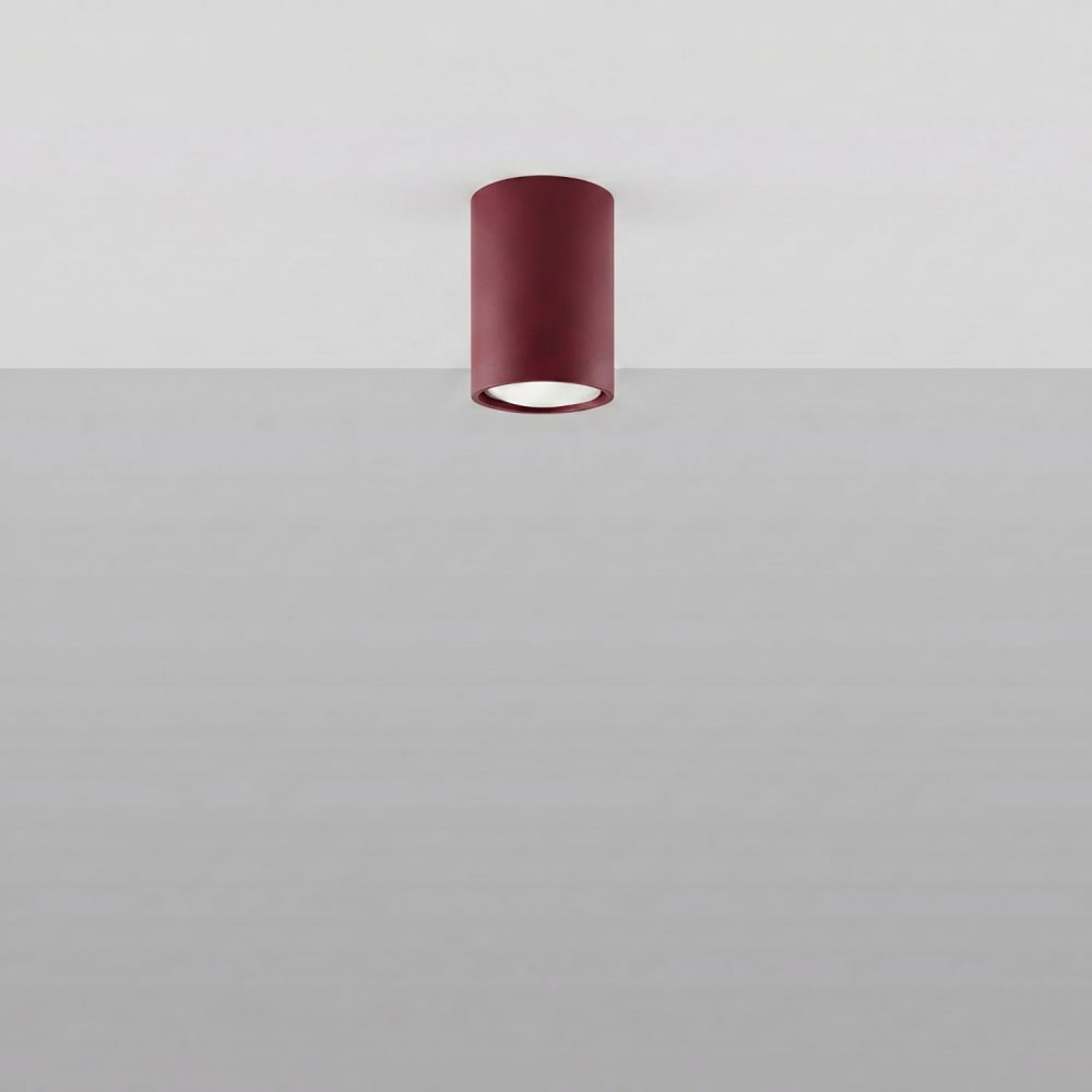 Plafonnier acier bourgogne h 10 cm — vue 3