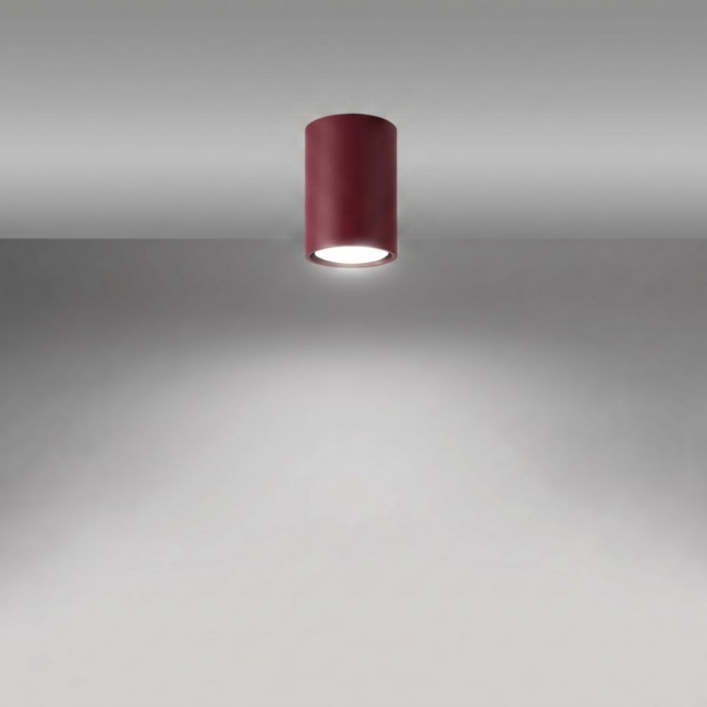 Plafonnier acier bourgogne h 10 cm — vue 4