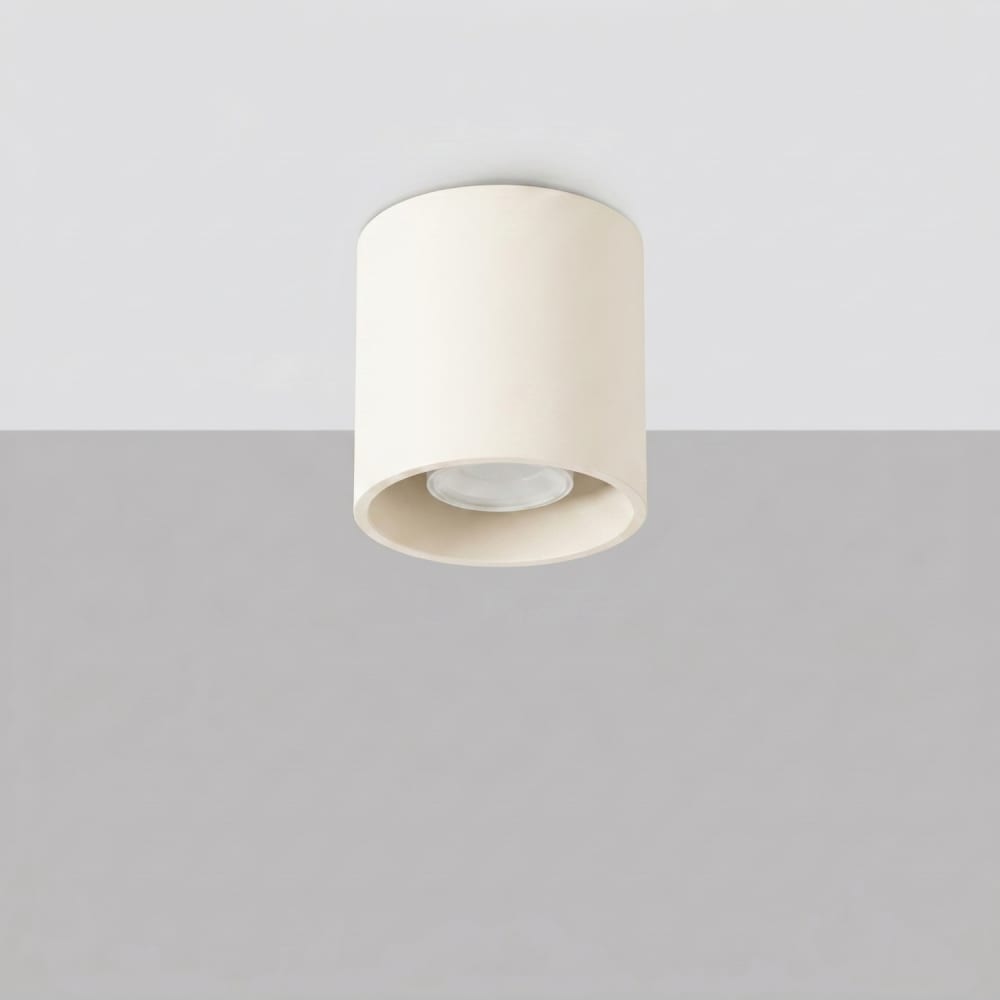 Plafonnier aluminium beige h 10 cm — vue 3