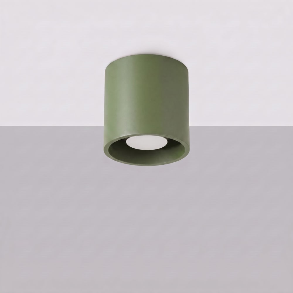 Plafonnier aluminium vert olive h 10 cm — vue 3