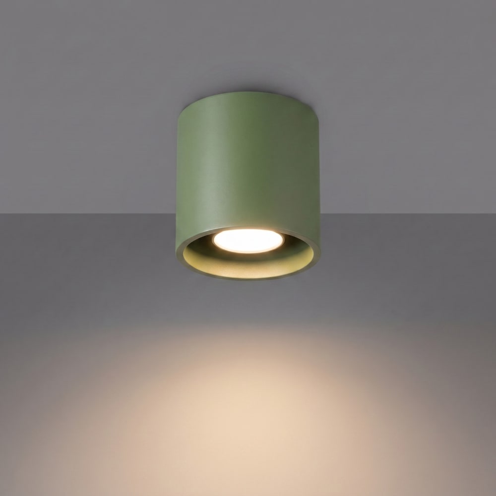 Plafonnier aluminium vert olive h 10 cm — vue 4