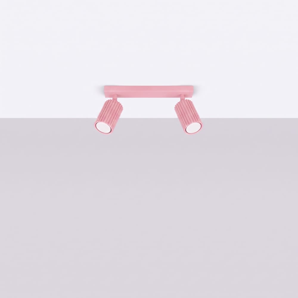 Plafonnier aluminium rose h 16.5 cm — vue 3