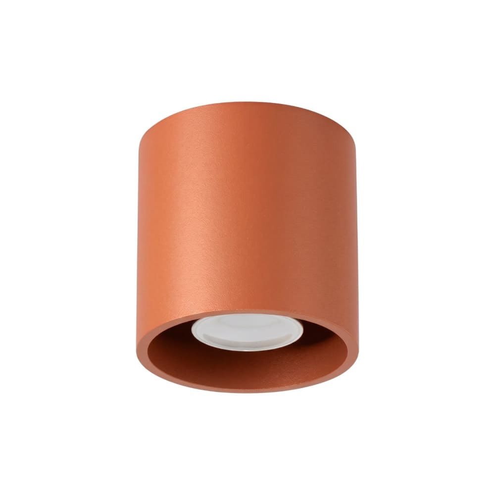 Plafonnier aluminium ocre rouge h 10 cm