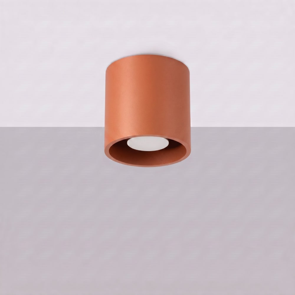 Plafonnier aluminium ocre rouge h 10 cm — vue 3