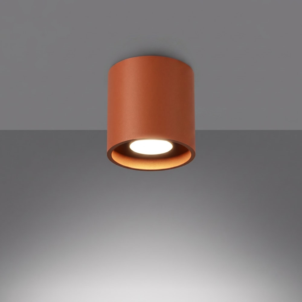 Plafonnier aluminium ocre rouge h 10 cm — vue 4
