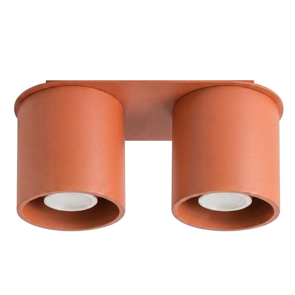 Plafonnier aluminium ocre rouge h 12 cm