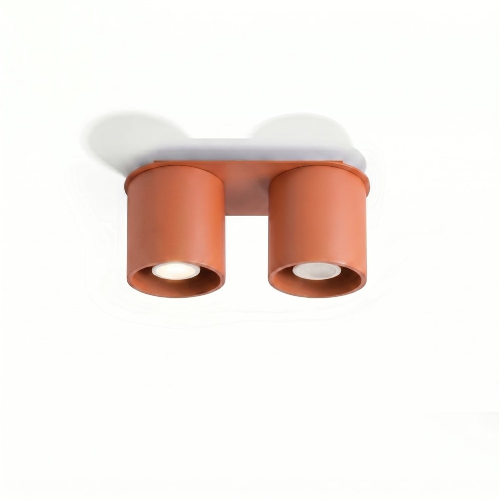 Plafonnier aluminium ocre rouge h 12 cm — vue 3