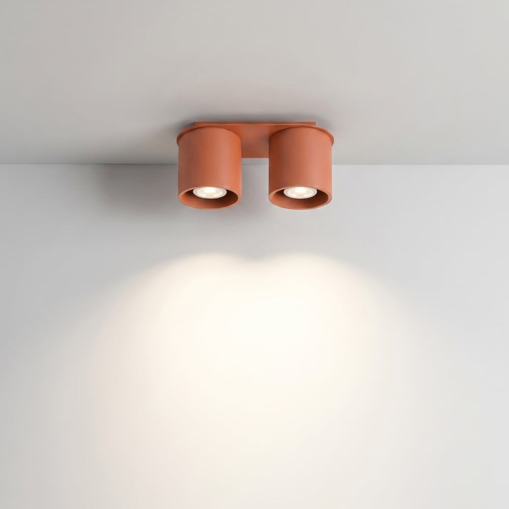 Plafonnier aluminium ocre rouge h 12 cm — vue 4