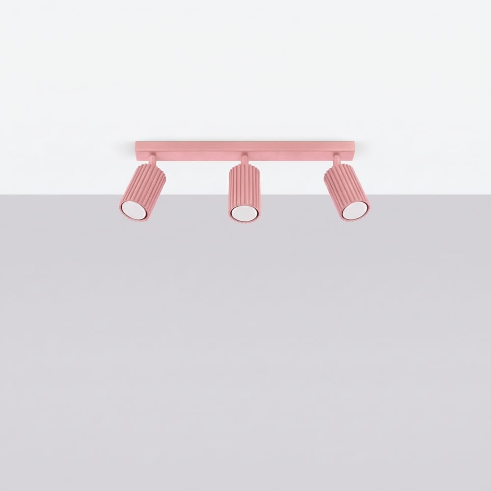 Plafonnier aluminium rose h 16.5 cm — vue 3