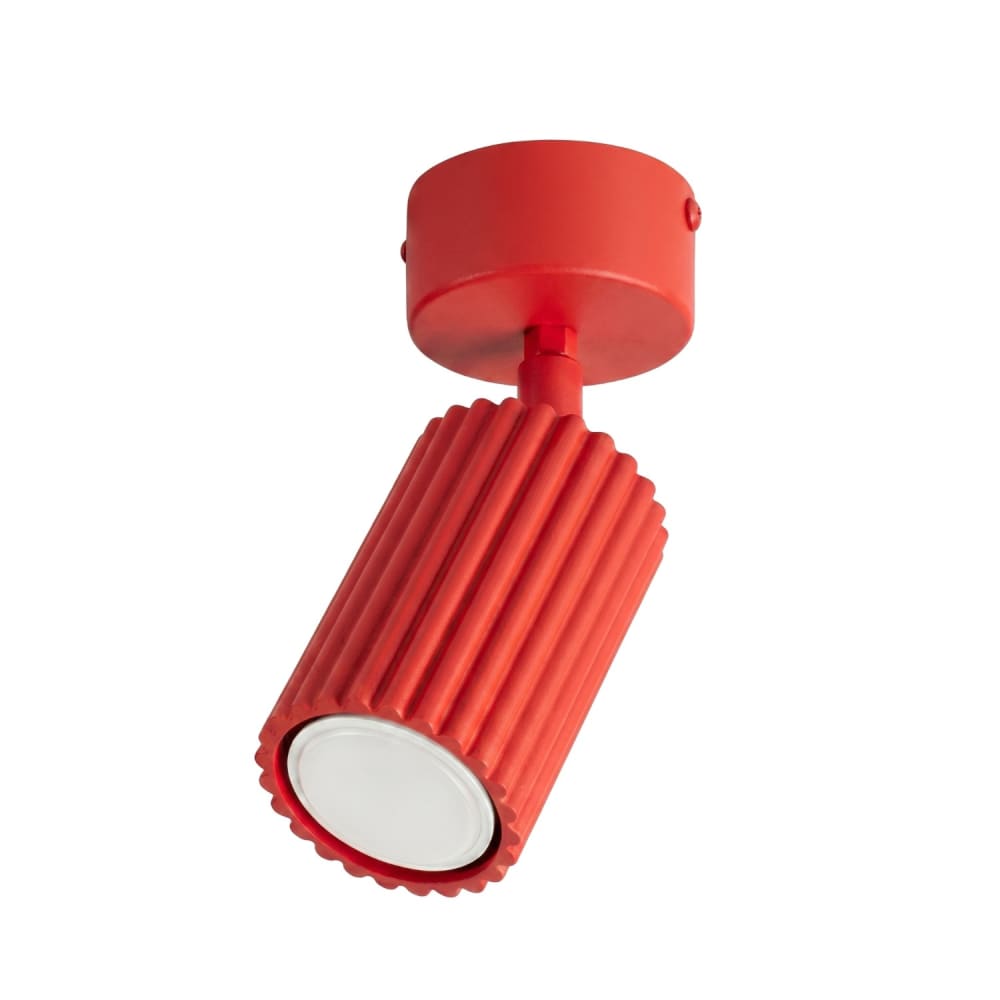 Plafonnier aluminium rouge h 18 cm