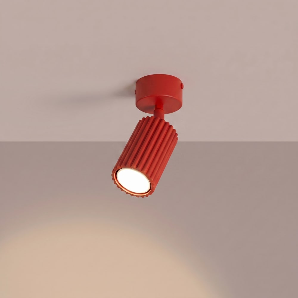 Plafonnier aluminium rouge h 18 cm — vue 4