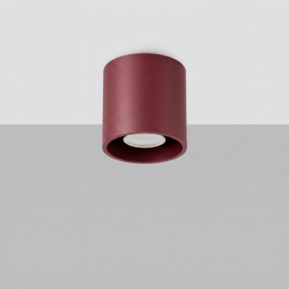 Plafonnier aluminium bourgogne h 10 cm — vue 3