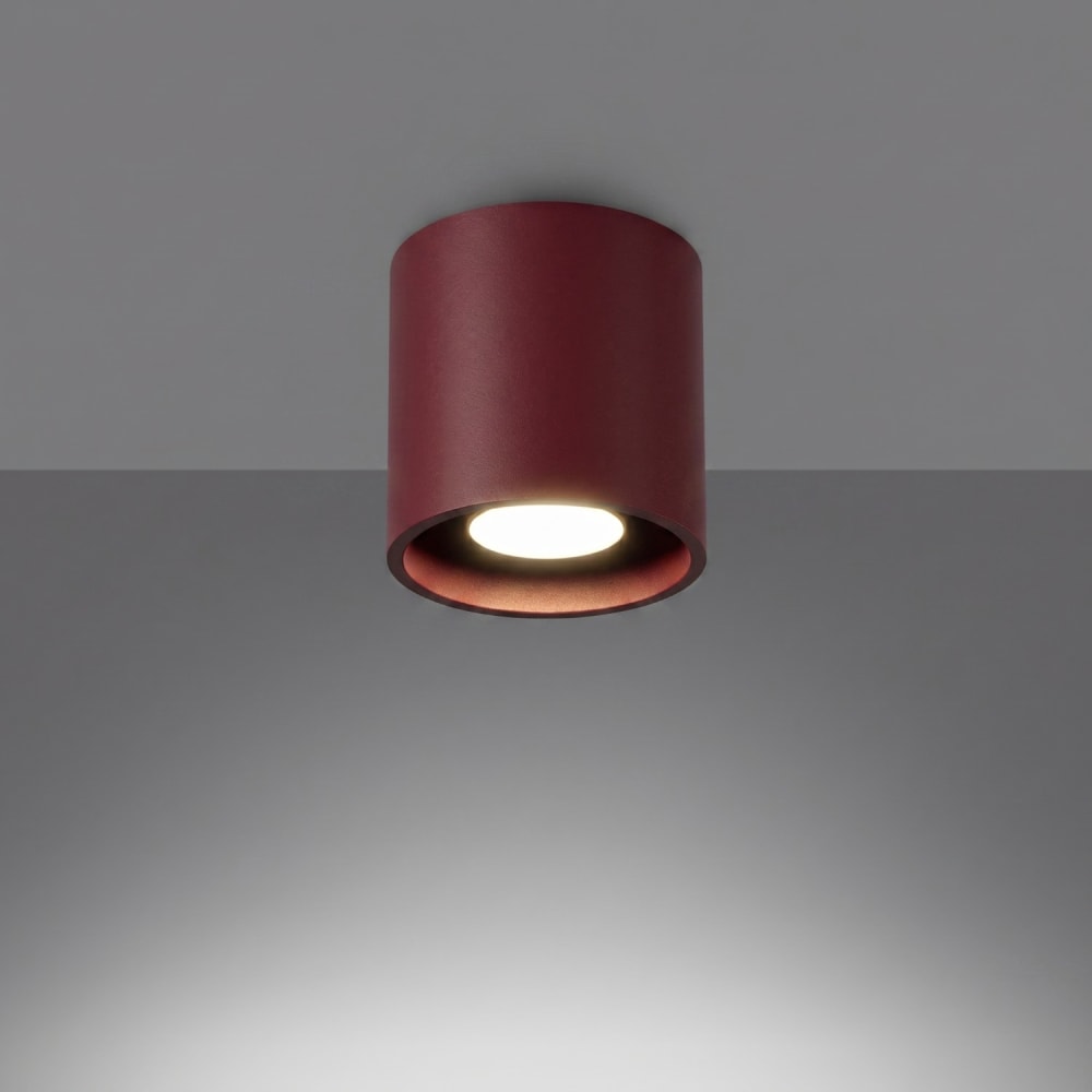 Plafonnier aluminium bourgogne h 10 cm — vue 4