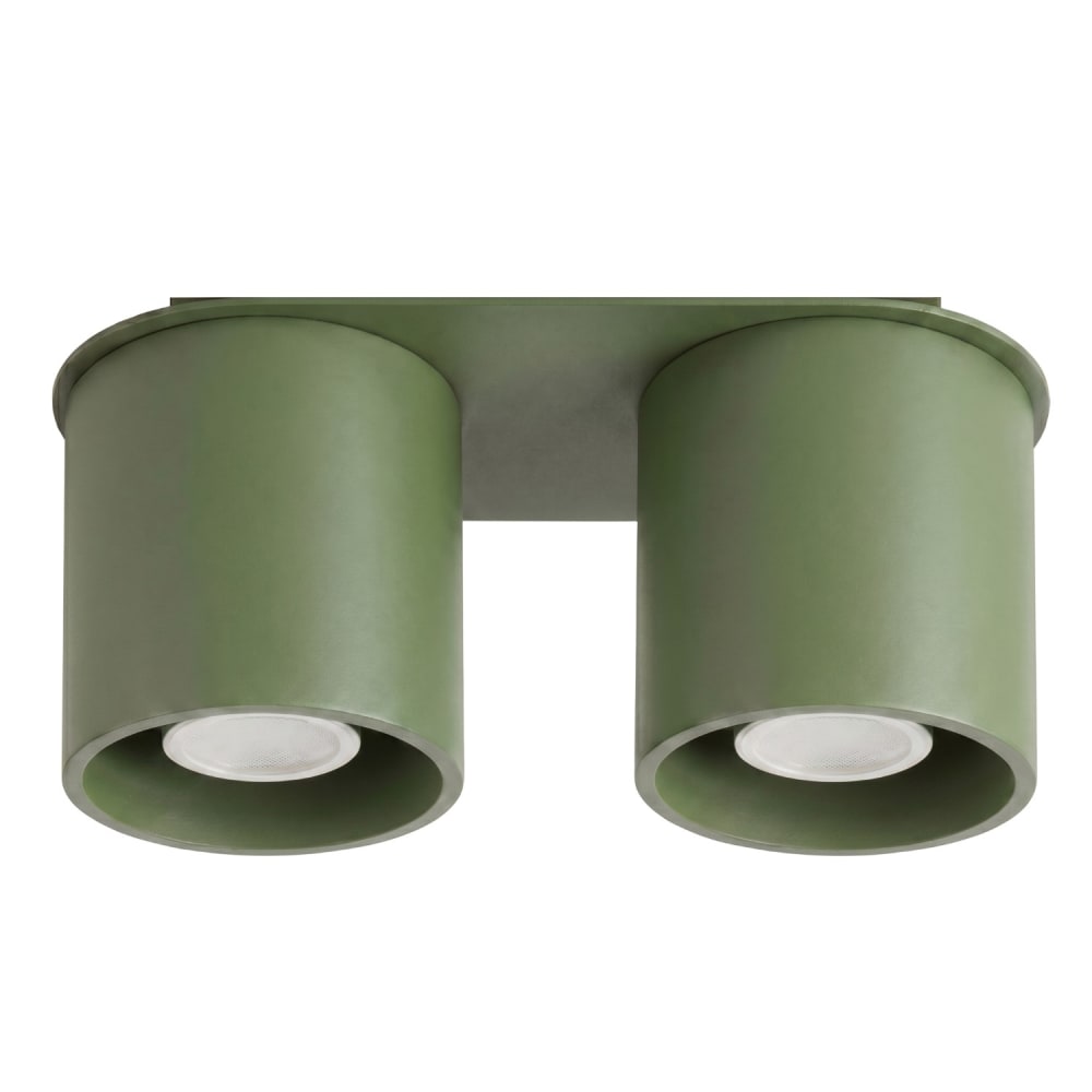 Plafonnier aluminium vert olive h 12 cm