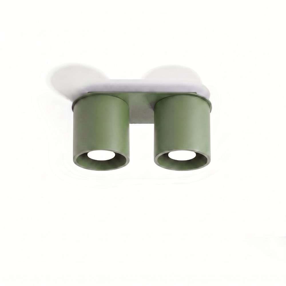 Plafonnier aluminium vert olive h 12 cm — vue 3