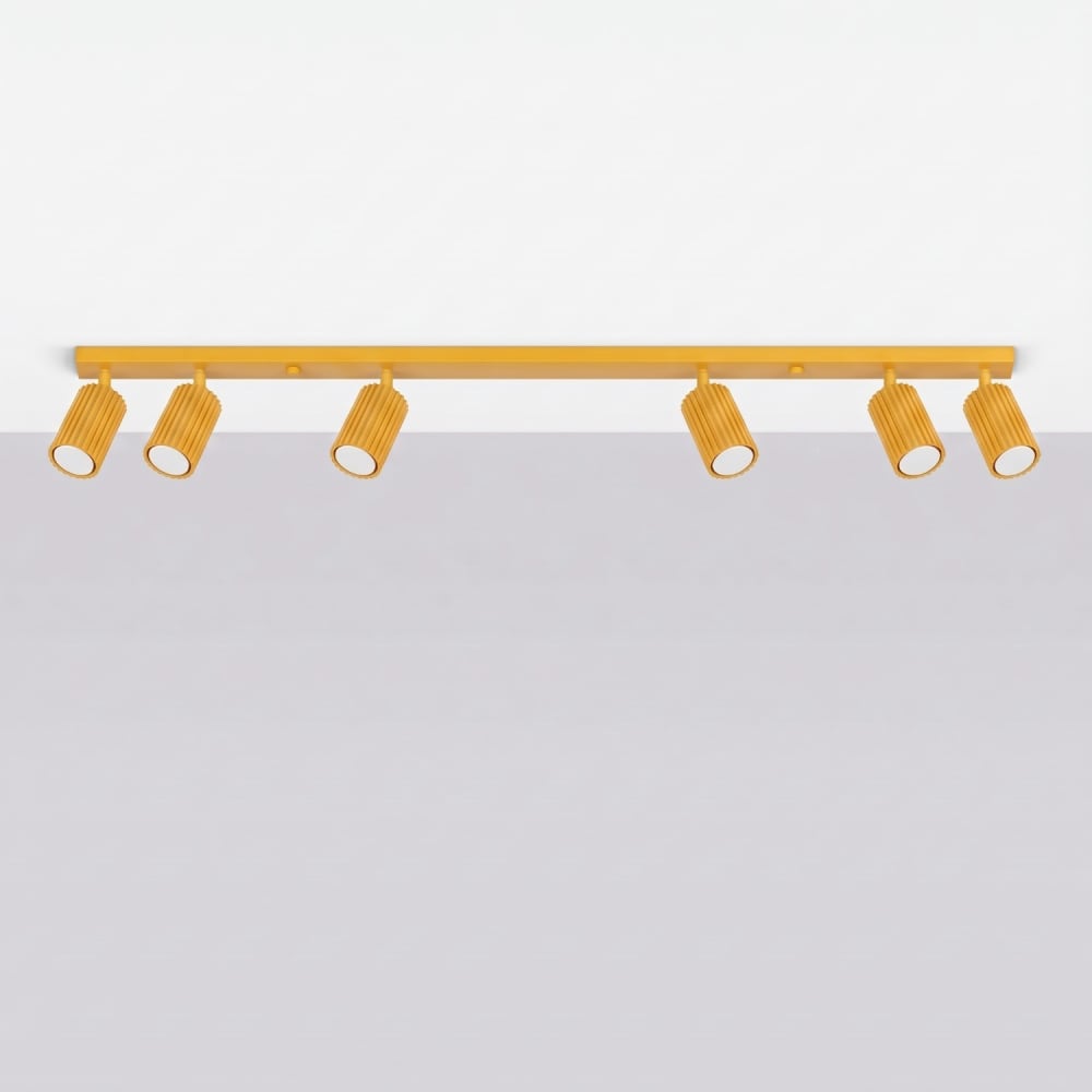 Plafonnier aluminium jaune h 16.5 cm — vue 3