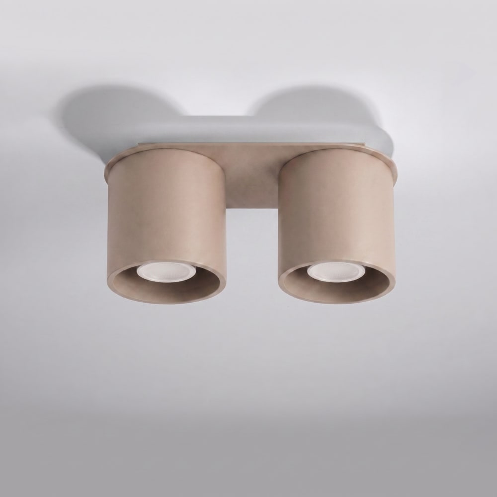 Plafonnier aluminium taupe h 12 cm — vue 3