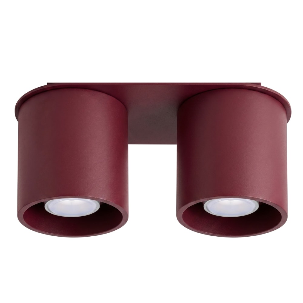 Plafonnier aluminium bourgogne h 12 cm