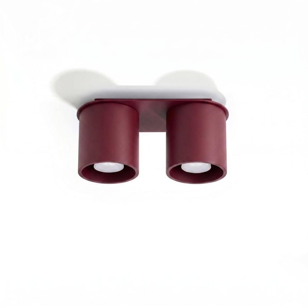 Plafonnier aluminium bourgogne h 12 cm — vue 3