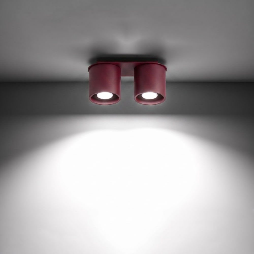 Plafonnier aluminium bourgogne h 12 cm — vue 4