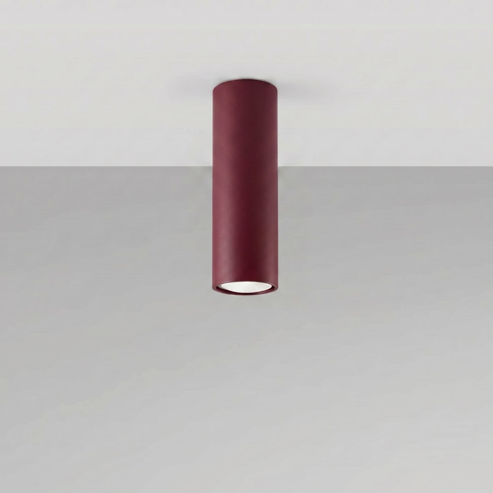Plafonnier acier bourgogne h 20 cm — vue 3