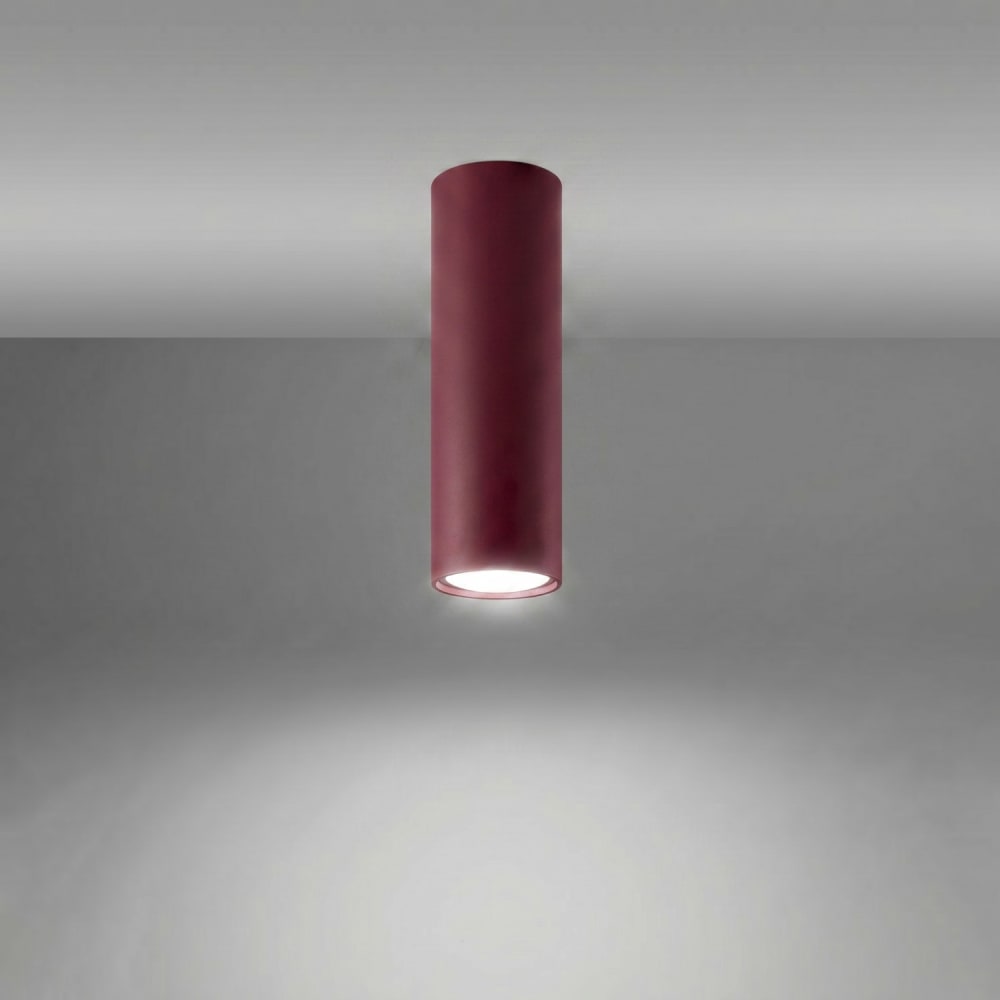 Plafonnier acier bourgogne h 20 cm — vue 4
