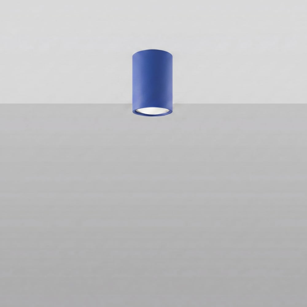 Plafonnier acier outremer h 10 cm — vue 3