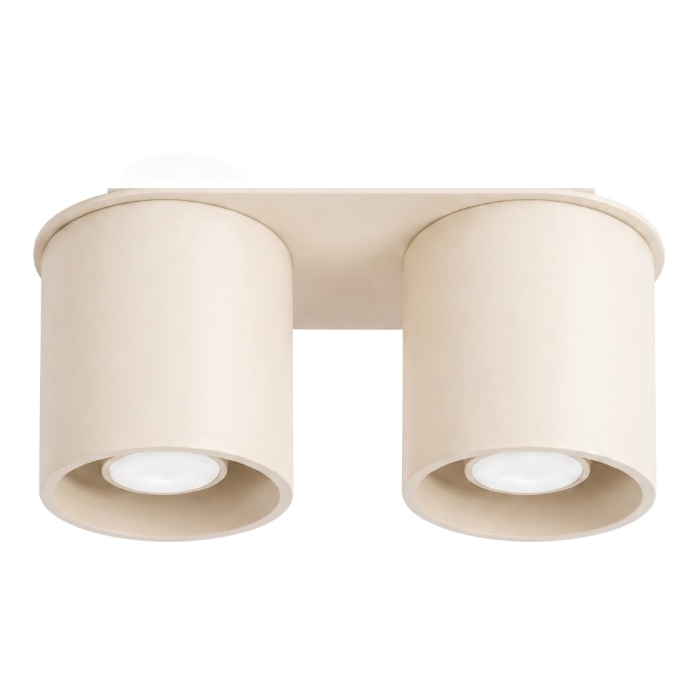 Plafonnier aluminium beige h 12 cm