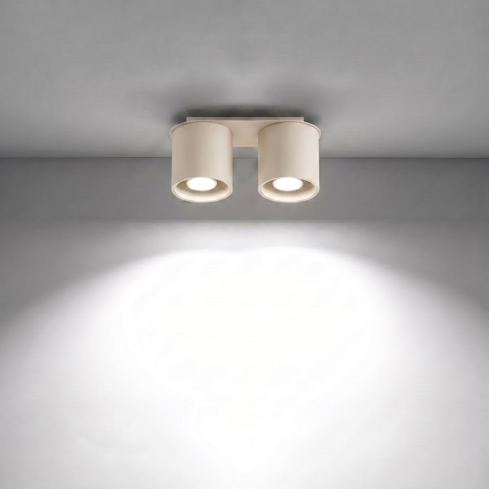 Plafonnier aluminium beige h 12 cm — vue 4