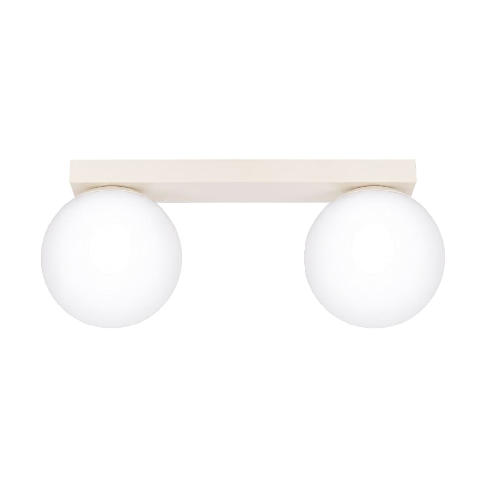 Plafonnier acier/verre beige h 14.5 cm