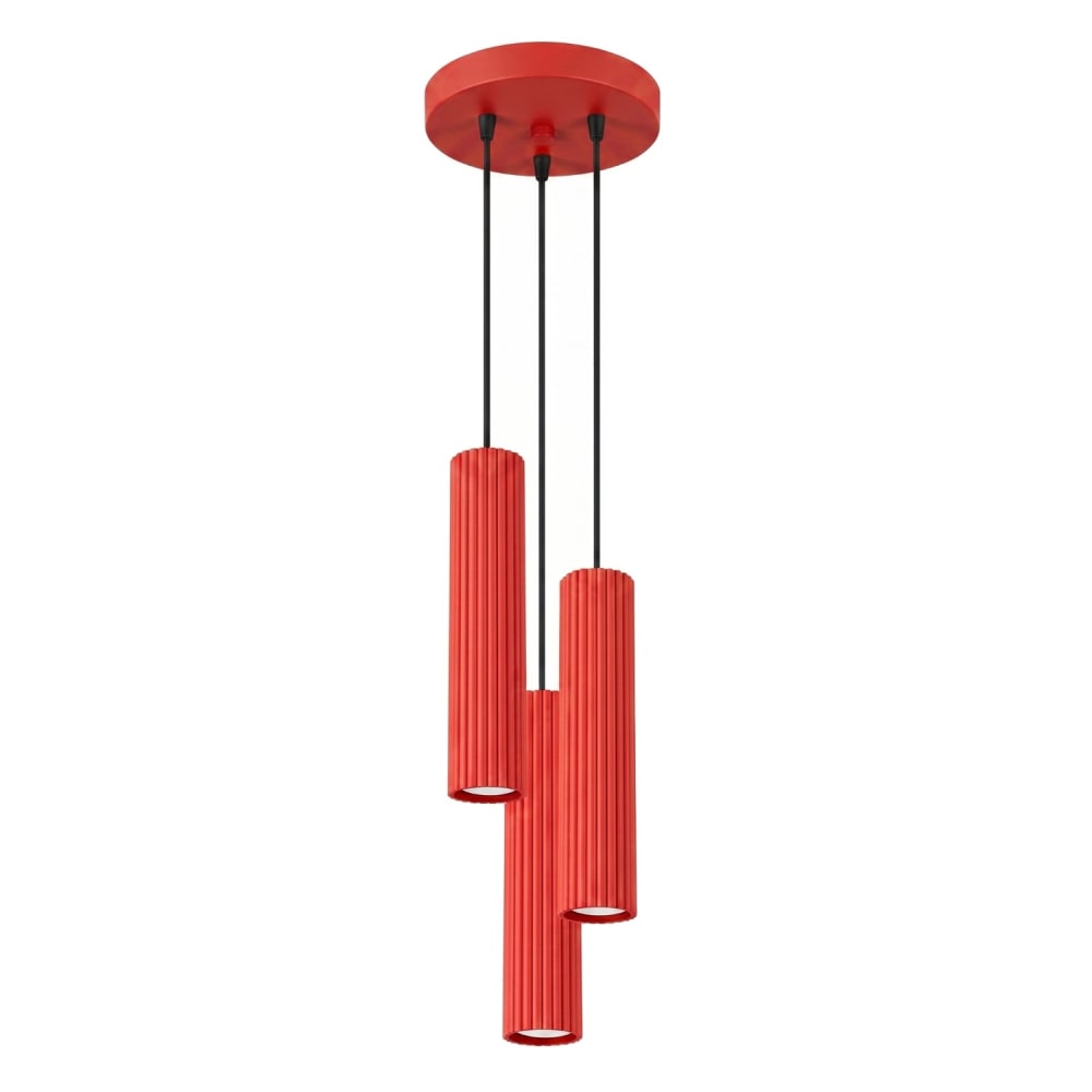 Suspension aluminium rouge h 108 cm