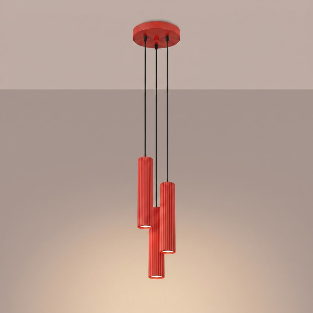 Suspension aluminium rouge h 108 cm — vue 4