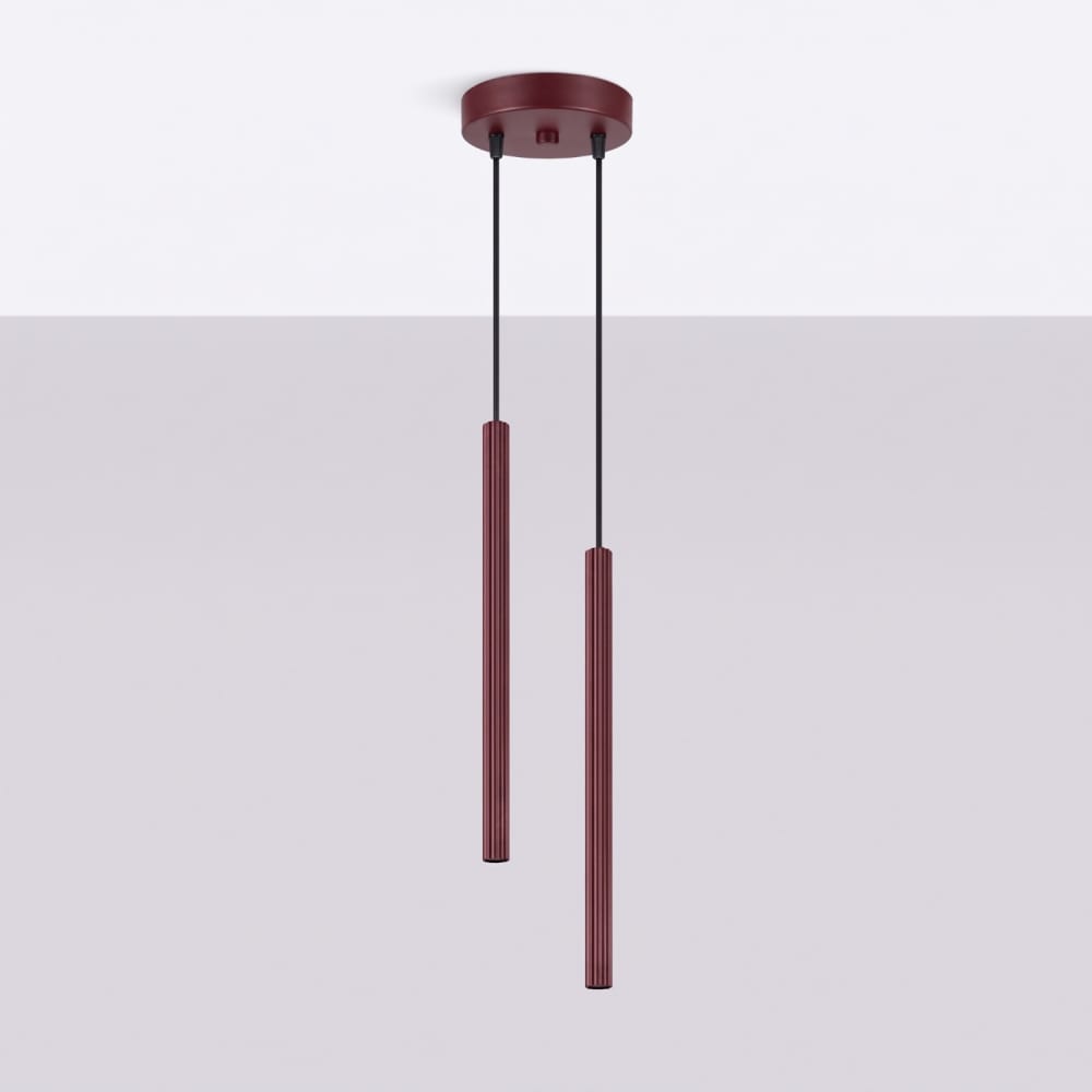 Suspension acier bourgogne h 118 cm — vue 3
