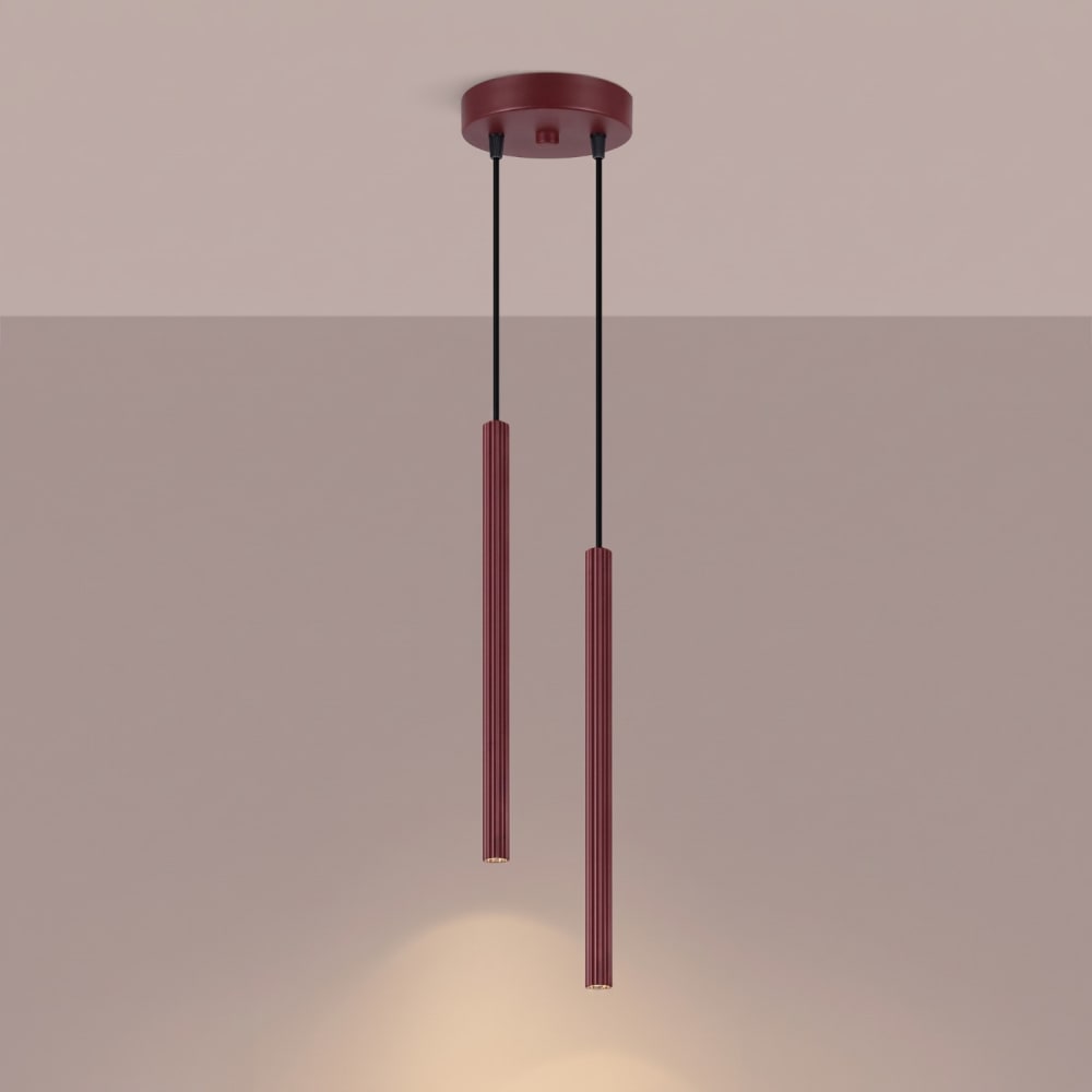 Suspension acier bourgogne h 118 cm — vue 4